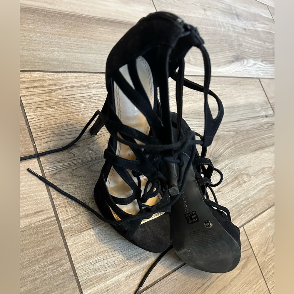 Chinese Laundry Black Lace-Up Sandals